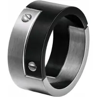 Mendes heren ring edelstaal Schroef Zwart Zilver-20mm