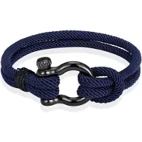 LGT JWLS Nautische heren armband Paracord Edelstaal Anker Navy-21cm