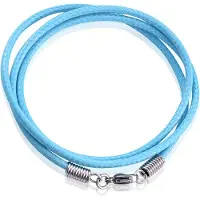 LGT JWLS LGT Jewels waxkoord ketting Lichtblauw - 2.5mm-65cm