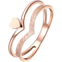 LGT JWLS LGT Jewels Dames ring Edelstaal Rose Kroon Hartje-16mm