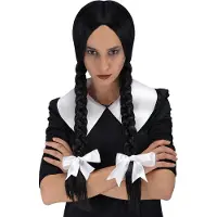 Carnival Toys pruik Vlechten dames synthetisch zwart one-size