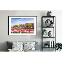 PosterMonkey Fotolijst incl. Poster - Skyline - Grachten - Amsterdam - 120x80 cm - Posterlijst