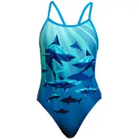 Funkita Single Strap One Piece Swimsuit Girls, blauw/turquoise 140 | US 24 2021 Badmode