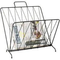 ENIX Tijdschriftenrek Diamond Raster - Metaal mat Zwart - 40x26,5x45cm - Scandinavisch