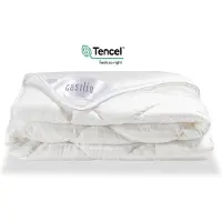 Casilin Dekbed 2 persoons Lits-jumeaux 240 x 220cm - Tencel Satijn - Zomerdekbed van - Hotelkwaliteit - Wit