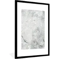 PosterMonkey Fotolijst incl. Poster - Marmer - Glitter - Grijs - 80x120 cm - Posterlijst