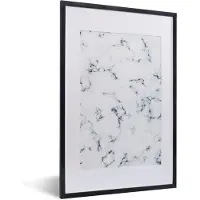 PosterMonkey Fotolijst incl. Poster - Marmer - Zwart - Wit - Patronen - 40x60 cm - Posterlijst