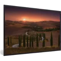 PosterMonkey Fotolijst incl. Poster - Zon - Boom - Toscane - 30x20 cm - Posterlijst