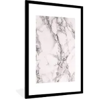 PosterMonkey Fotolijst incl. Poster - Marmer - Aderen - Zwart - 80x120 cm - Posterlijst