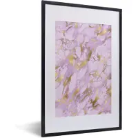PosterMonkey Fotolijst incl. Poster - Marmer - Goud - Paars - 40x60 cm - Posterlijst