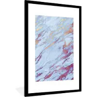 PosterMonkey Fotolijst incl. Poster - Marmer - Blauw - Paars - Goud - 60x90 cm - Posterlijst