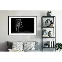PosterMonkey Fotolijst incl. Poster - Luipaard - Zwart - Wit - 120x80 cm - Posterlijst