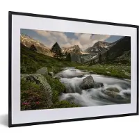 PosterMonkey Fotolijst incl. Poster - Water - Zomer - Berg - 60x40 cm - Posterlijst