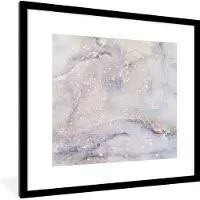 PosterMonkey Fotolijst incl. Poster - Marmer - Glitter - Blauw - 40x40 cm - Posterlijst