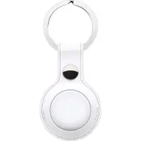 Hoco Premium Lederen Hanger voor Apple Airtag - Sleutelhanger - Hoesje - Wit