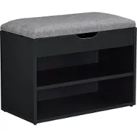 En.casa Schoenenkast Gentofte 46x60x30 cm zwart en grijs
