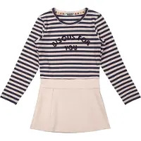 DJ Dutchjeans -Meisjes Jurk -Powder Pink+navy - Maat 140