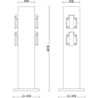 LumenXL RVS tuinpaal met stopcontact - Fabrizio