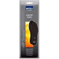 Woly Comfort Black is een luxe zwart lederen inlegzool met polster latexlaag maat 42
