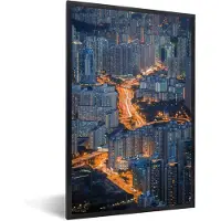PosterMonkey Fotolijst incl. Poster - Hong kong - Architectuur - Autos - 40x60 cm - Posterlijst