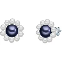 Valero Pearls Oorbellen donkerlila / zilver / parelwit