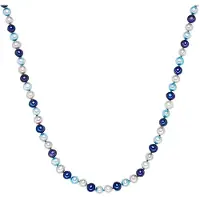 Valero Pearls Ketting navy / lichtblauw / zilver / parelwit