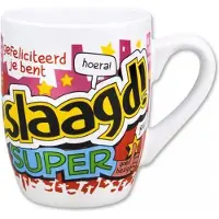 Paper Dreams mok cartoon-stijl geslaagd keramiek 325ml rood/wit