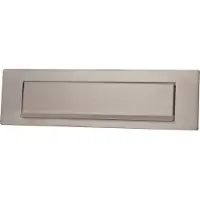 Hardbrass Briefplaat rechthoek met klep 335x95mm - RVS