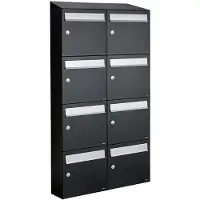Allux Systeembrievenbus Flow Set 2-Breed, 4-Hoog Met Dak Zwart