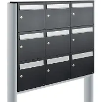 Allux Systeembrievenbus Flow Set 3-Breed, 3-Hoog Op Statief Zwart