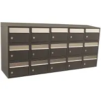 Allux Systeembrievenbus Brickset 5-Breed, 3-Hoog Met Dak Antraciet