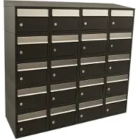 Allux Systeembrievenbus Brickset 4-Breed, 5-Hoog Met Dak Zwart