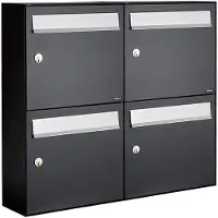 Allux Systeembrievenbus Flow Set 2-Breed, 2-Hoog Zwart