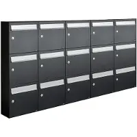 Allux Systeembrievenbus Flow Set 5-Breed, 3-Hoog Zwart