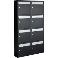 Allux Systeembrievenbus Flow Set 2-Breed, 4-Hoog Zwart