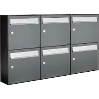 Allux Systeembrievenbus Flow Set 3-Breed, 2-Hoog Antraciet