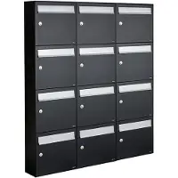 Allux Systeembrievenbus Flow Set 3-Breed, 4-Hoog Zwart