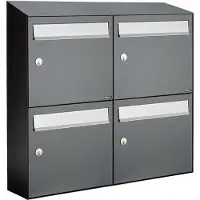 Allux Systeembrievenbus Flow Set 2-Breed, 2-Hoog Met Dak Antraciet
