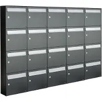 Allux Systeembrievenbus Flow Set 5-Breed, 4-Hoog Antraciet