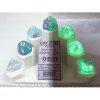 Chessex Nebula Wisteria/white Luminary Polydice Dobbelsteen Set (7 stuks)