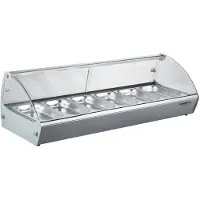 CombiSteel Warmhoudvitrine Combisteel, Droog verwarmd, 6x1/3GN, 119(b)x27(h)x40(d), 230V/1000W