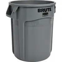 Rubbermaid Brute recyclebare afvalbak, polyethyleen, rond, 75 l, grijs