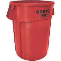 Rubbermaid Brute afvalbak, 166,5 l, rond, UV-blokkering, L 612 x B 717 x H 796 mm, polyethyleen, rood