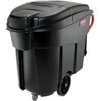 Rubbermaid -opslagbak Mega Brute, verrijdbaar, L 1334 x B 698 x H 1080 mm, 454 l, zwart