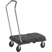 Rubbermaid Triple Trolley platformwagen, met handgreep, tot 227 kg, opvouwbaar, zwart