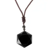 LGT JWLS Zwart Obsidiaan kettinghanger Talisman Amulet