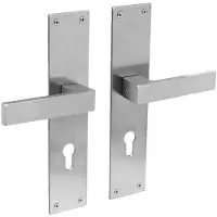 Intersteel Deurkruk Amsterdam op schild profielcilindergat 72mm - RVS