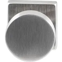 Hardbrass Knopkruk Piano op vierkant rozet - RVS