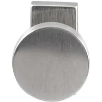 Hardbrass Knopkruk Piano op rechthoekig rozet - RVS