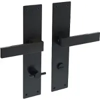 Intersteel Deurkruk Amsterdam op schild met toilet/badkamersluiting 78/8mm - mat zwart